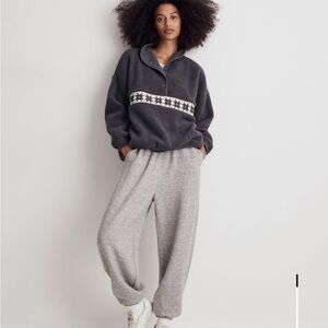 Madewell Cozy Gray Fleece Pullover